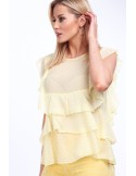 Yellow elegant blouse with ruffles MP28438 - Online store - Boutique